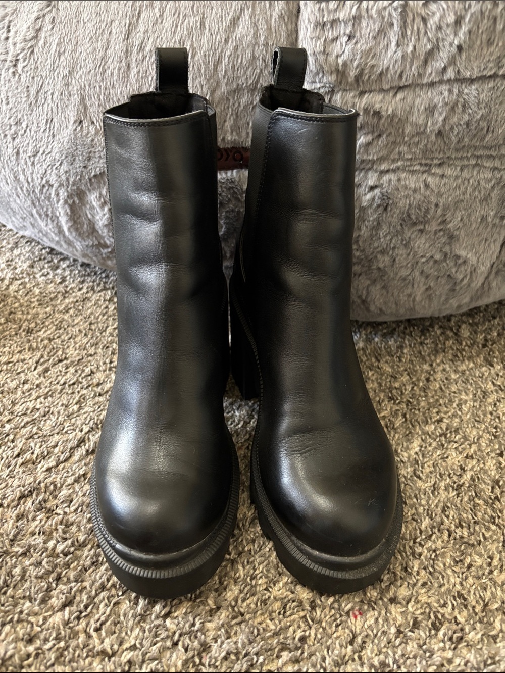Steve Madden black chunky boots Bratz size 9M vintage biker goth grunge Y2K emo - Picture 2 of 6